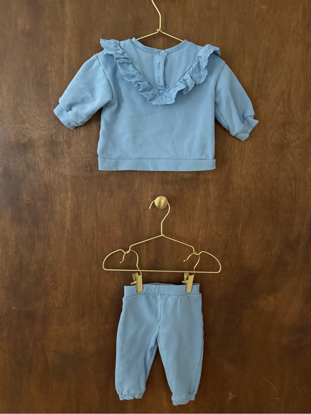 Little Me Light Blue Ruffle Top & Pants Matching Set - Picture 2 of 3